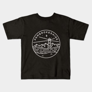 Pembrokeshire, Wales Emblem - Black Kids T-Shirt